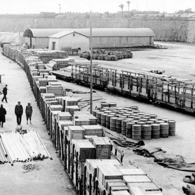 Cypriot Antiquities at the port of Famagusta, ready to be transferred to Sweden (courtesy of Medelhavsmuseet)