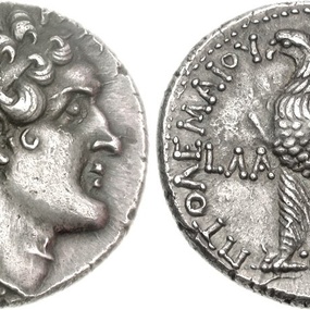 Tetradrachm from Paphos dated from the 31st year of Ptolemy VI=151/0. CNG 81, 20 May 2009, 648 (14,33 g, 12 h). Sv. 1445.