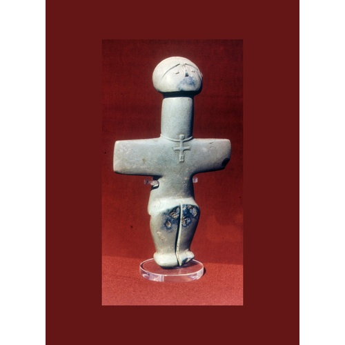 Schematized picrolite figurine. From Yialia. Ht.: 15.3 cm. Circa 3000 BC. Cyprus Museum. 