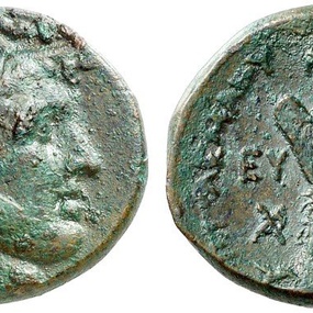 Bronze coin from Cyprus dated to the reign of Ptolemy I after 294 BC. Paul-Francis Jacquier 38, 13 September 2013, 169 (7,46 g, 23 mm). Sv. 363.