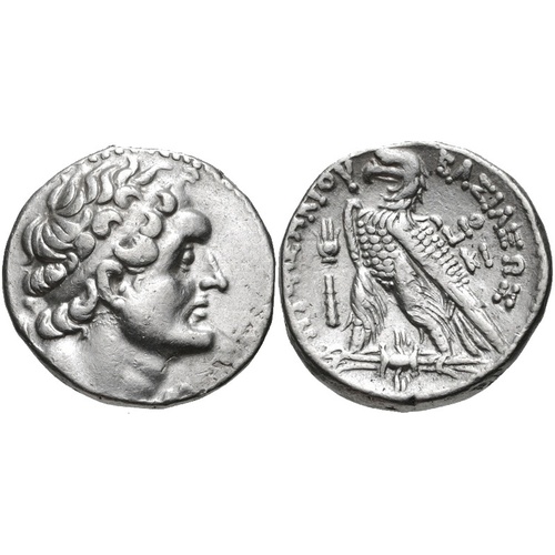 Tetradrachm from Kition dated to the 19th year of Ptolemy VI=163/2. CNG e-Auction 254, 20 April 2011, 146 (14,21 g, 25 mm, 45 h). Sv. 1364.