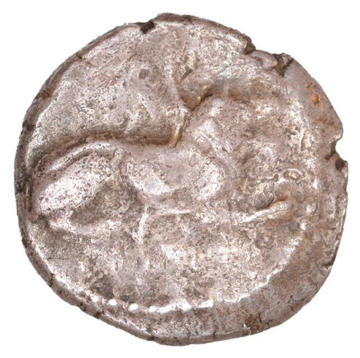 Obverse 'SilCoinCy A1039, acc.no.: RP 400.113. Silver coin of king  of  . Weight: 3.22 g, Axis: 7h, Diameter: 16mm. Obverse type: Lion lying r.. Obverse symbol: -. Obverse legend: - in -. Reverse type: Lion forepart r. with open jaws. Reverse symbol: -. Reverse legend: - in -. '-'.