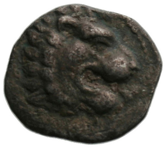 Εμπροσθότυπος 'SilCoinCy A1804, acc.no.: . Silver coin of king Wroikos of Amathous 350 ? BC - . Weight: 1.94g, Axis: 11h, Diameter: 16mm. Obverse type: Lion's head r.. Obverse symbol: -. Obverse legend: - in -. Reverse type: Lion forepart r.. Reverse symbol: -. Reverse legend: - in -. 'BMC Cyprus, A Catalogue of the Greek Coins in the British Museum, Cyprus'.
