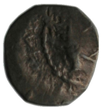 Εμπροσθότυπος 'SilCoinCy A1807, acc.no.: . Silver coin of king Baalmilk I of Kition 475 - 450 BC. Weight: 0.87g, Axis: 5h, Diameter: 11mm. Obverse type: Heracles head r. bearded with lion skin . Obverse symbol: -. Obverse legend: - in -. Reverse type: Lion seated r.. Reverse symbol: -. Reverse legend: bl in Phoenician. 'BMC Cyprus, A Catalogue of the Greek Coins in the British Museum, Cyprus'.