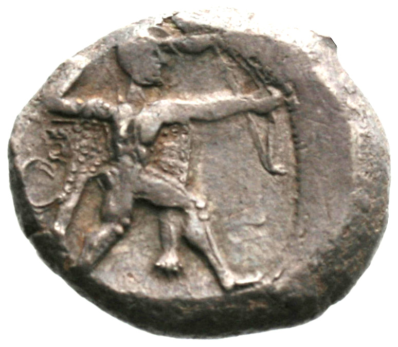 Οπισθότυπος 'SilCoinCy A1901, acc.no.: . Silver coin of king  of Uncertain Cypriot mint ? . Weight: 0.45g, Axis: 3h, Diameter: 21mm. Obverse type: -. Obverse symbol: -. Obverse legend: - in -. Reverse type: -. Reverse symbol: -. Reverse legend: - in -.