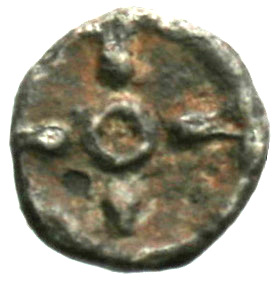 Οπισθότυπος 'SilCoinCy A1903, acc.no.: . Silver coin of king  of  . Weight: 0.39g, Axis: 9h, Diameter: 8mm. Obverse type: -. Obverse symbol: -. Obverse legend: - in -. Reverse type: -. Reverse symbol: -. Reverse legend: - in -.