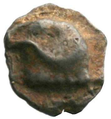 Obverse 'SilCoinCy A1930, acc.no.: . Silver coin of king Evelthon's successors of Salamis 500 - 478 BC. Weight: 0.88g, Axis: 9h, Diameter: 11mm. Obverse type: Ram's head l.. Obverse symbol: -. Obverse legend: - in -. Reverse type: Ankh. Reverse symbol: -. Reverse legend: - in -.