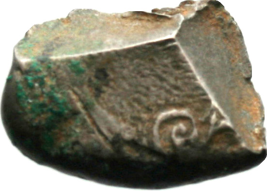 Οπισθότυπος 'SilCoinCy A1935, acc.no.: . Silver coin of king Uncertain king of Paphos (archaic) of Paphos 525 BC - 480 BC. Weight: 4.51g, Axis: 11h, Diameter: 16mm. Obverse type: -. Obverse symbol: -. Obverse legend: - in -. Reverse type: -. Reverse symbol: -. Reverse legend: - in -.