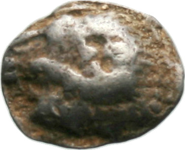 Εμπροσθότυπος 'SilCoinCy A1937, acc.no.: . Silver coin of king Evelthon's successors of Salamis 500 - 478 BC. Weight: 0.74g, Axis: 1h, Diameter: 11mm. Obverse type: Ram's head l.. Obverse symbol: -. Obverse legend: - in -. Reverse type: Smooth. Reverse symbol: -. Reverse legend: - in -.