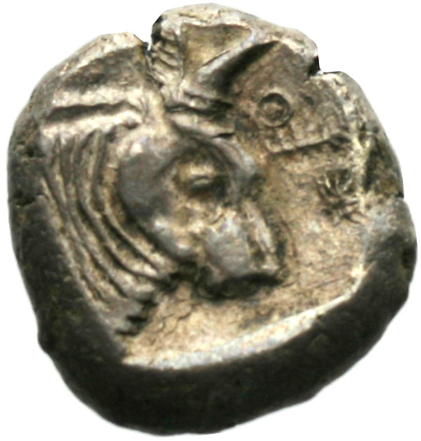 Reverse 'SilCoinCy A1940, acc.no.: . Silver coin of king Uncertain king of Cyprus (archaic period) of Uncertain Cypriot mint  - . Weight: 6.33g, Axis: 7h, Diameter: 18mm. Obverse type: Lion’s head r. with open jaws. Obverse symbol: -. Obverse legend: - in -. Reverse type: Bull’s head r. . Reverse symbol: -. Reverse legend: - in -.